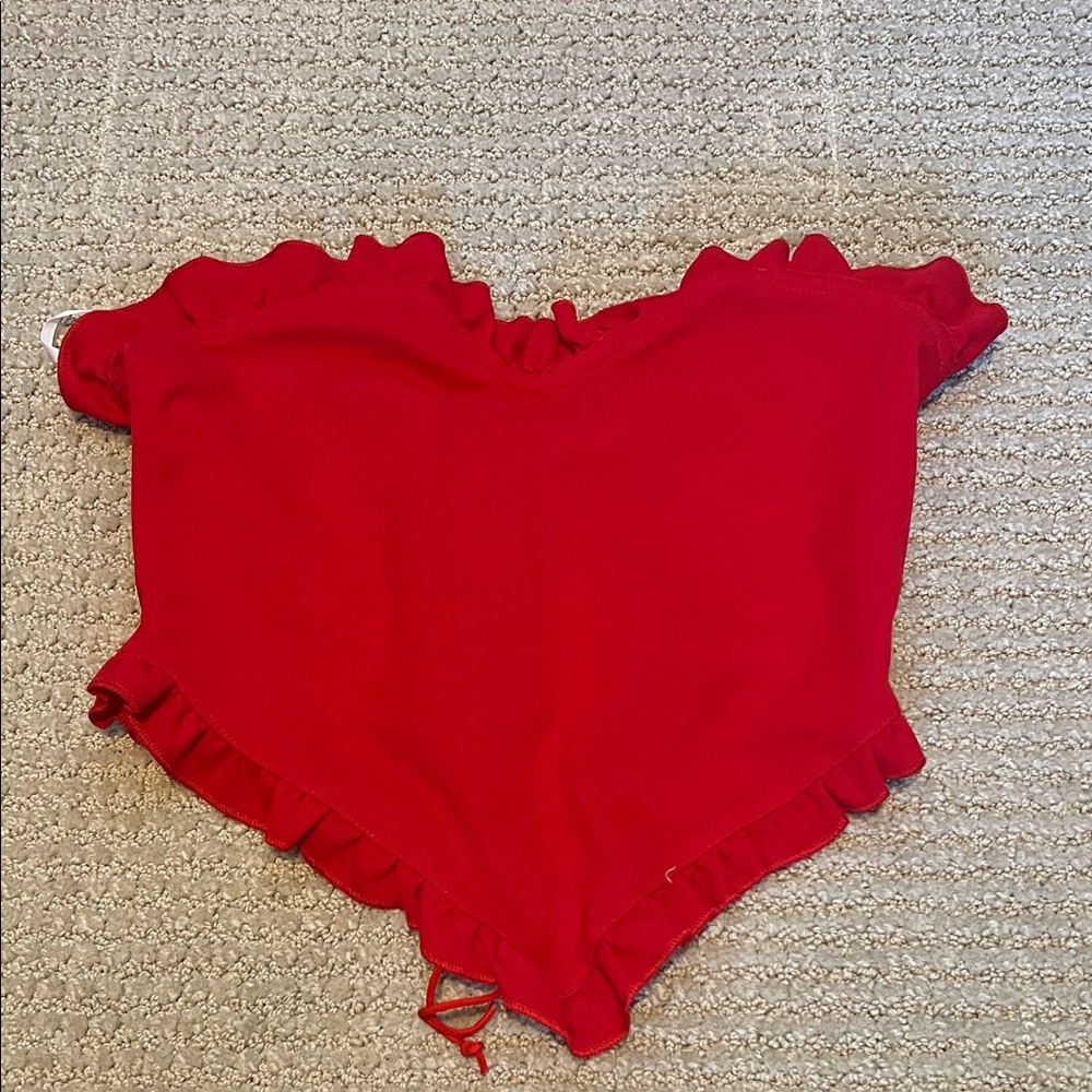 Red Ruffled Off-Shoulder Top